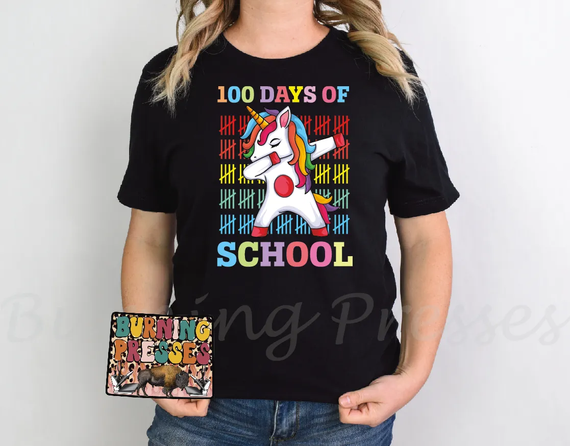 1075 100 days of school unicorn DTF/Sublimation Transfer