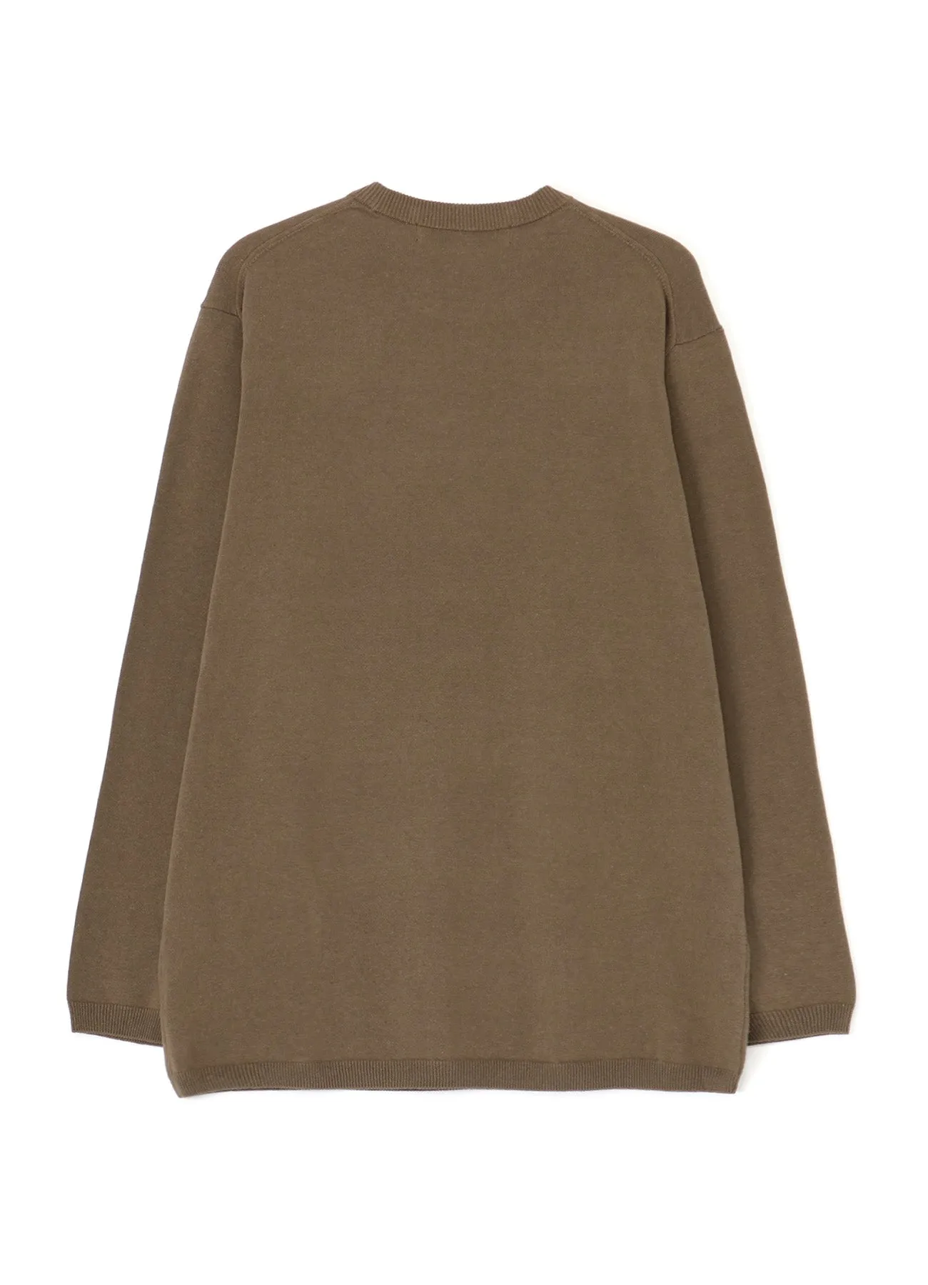 12G PLAIN STITCH ROUND-NECK LONG-SLEEVED KNIT