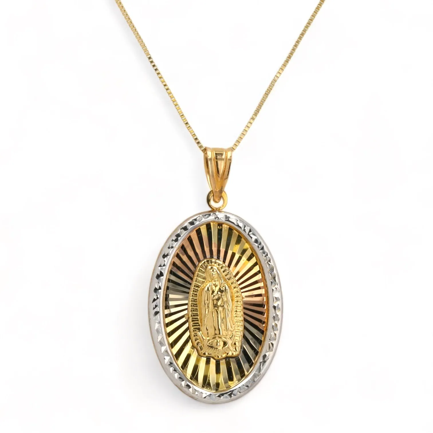 14K Yellow gold set box chain tricolor Guadalupe-11569