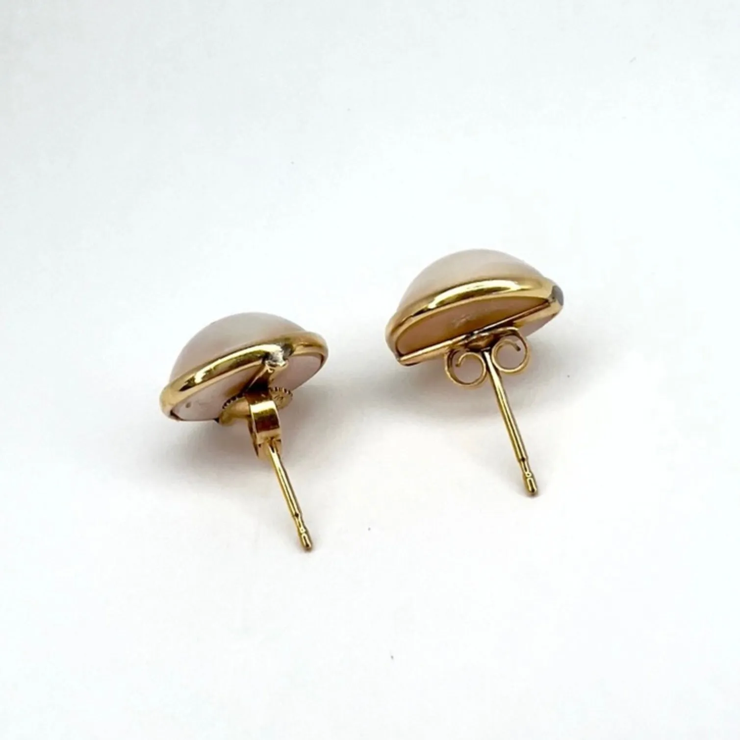 14K Yellow Gold stamped Set of Pearl Earrings