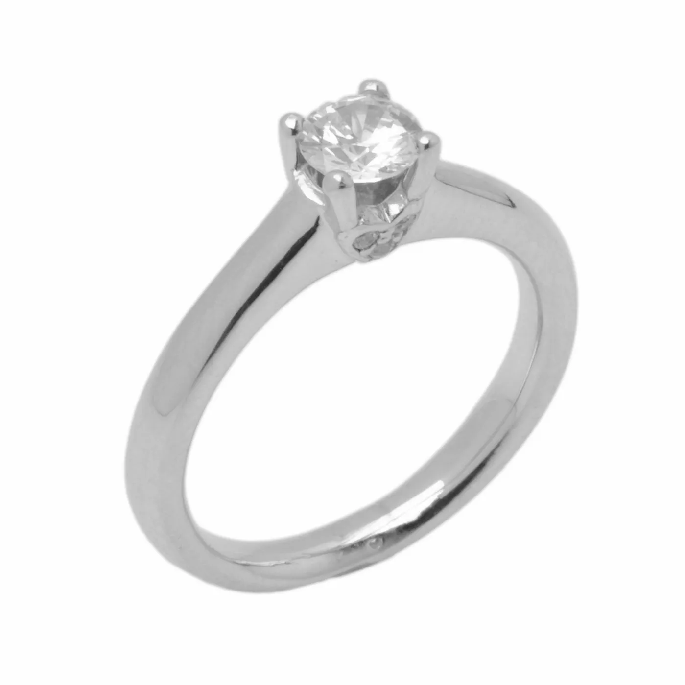 18k Solid Gold Elegant Ladies Modern Traditional Round Solitaire Ring D2009v