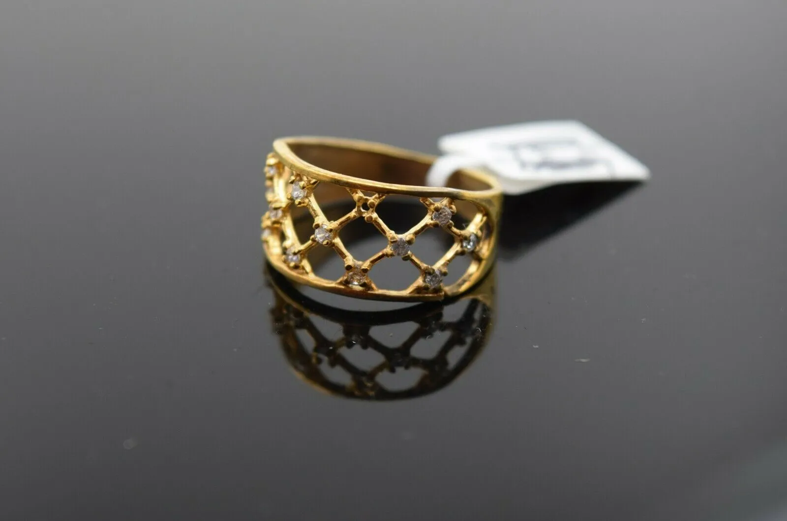 22k Gold Ring | Elegant Ladies Band | Size 7.5 | Resizable | Item# r2537mon