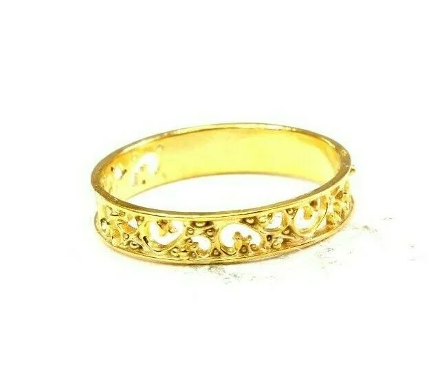 22k Ring Solid Gold ELEGANT Charm Ladies Band SIZE 11.5 RESIZABLE r2567mon