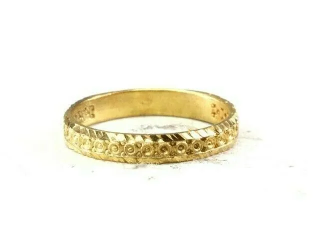 22k Ring Solid Gold ELEGANT Charm Ladies Band SIZE 7.25 RESIZABLE r2555mon