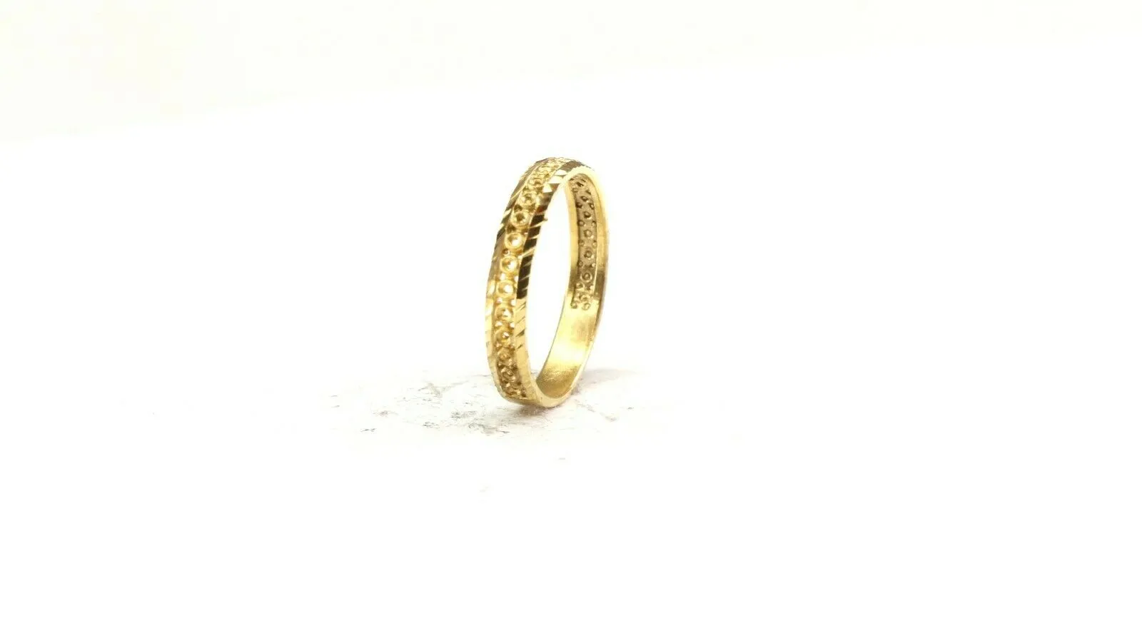 22k Ring Solid Gold ELEGANT Charm Ladies Band SIZE 7.25 RESIZABLE r2555mon