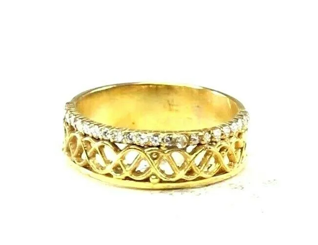 22k Ring Solid Gold ELEGANT Charm Ladies Band SIZE 8 RESIZABLE r2541mon