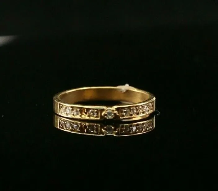 22k Ring Solid Gold ELEGANT Charm Ladies Channel Band SIZE7.35 RESIZABLE r2123