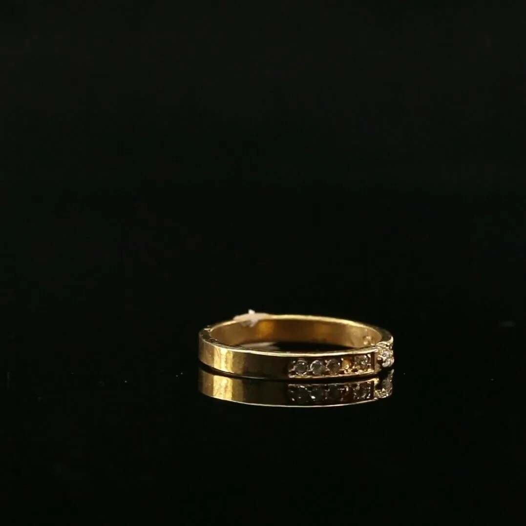 22k Ring Solid Gold ELEGANT Charm Ladies Channel Band SIZE7.35 RESIZABLE r2123