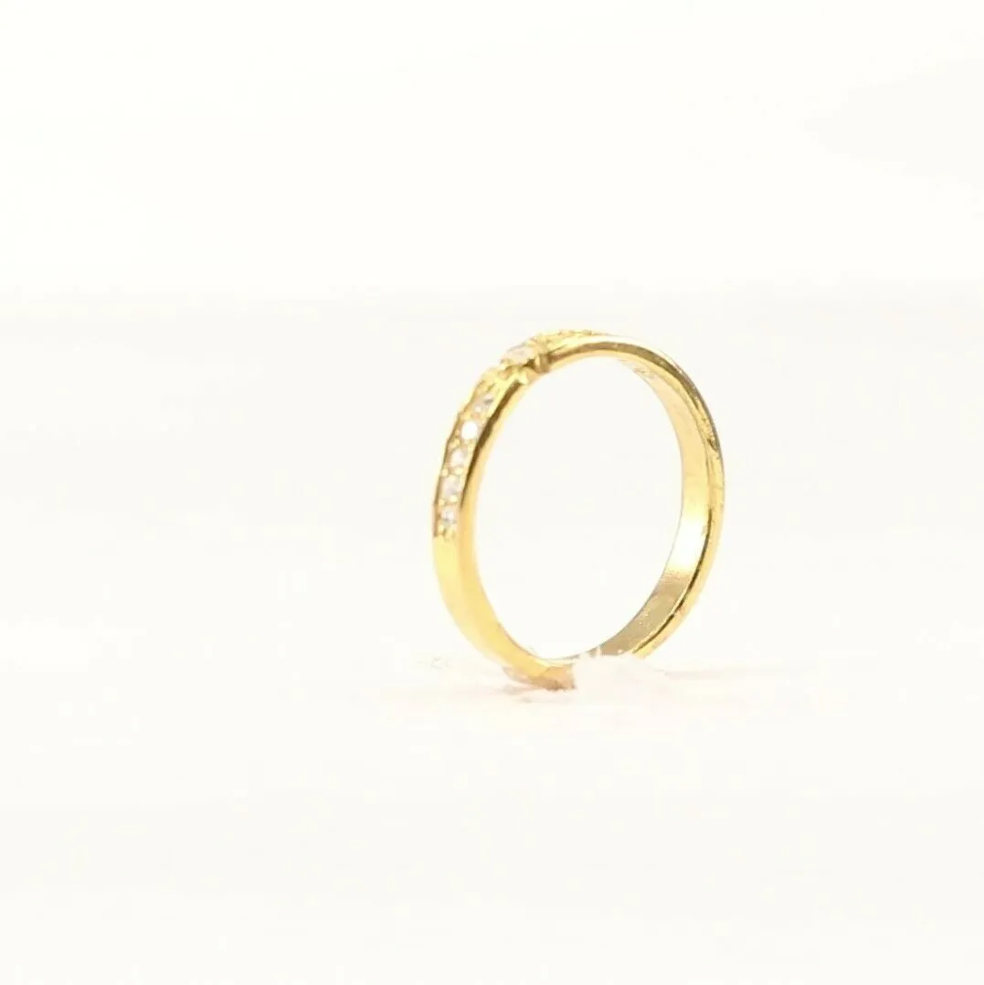 22k Ring Solid Gold ELEGANT Charm Ladies Channel Band SIZE7.35 RESIZABLE r2123