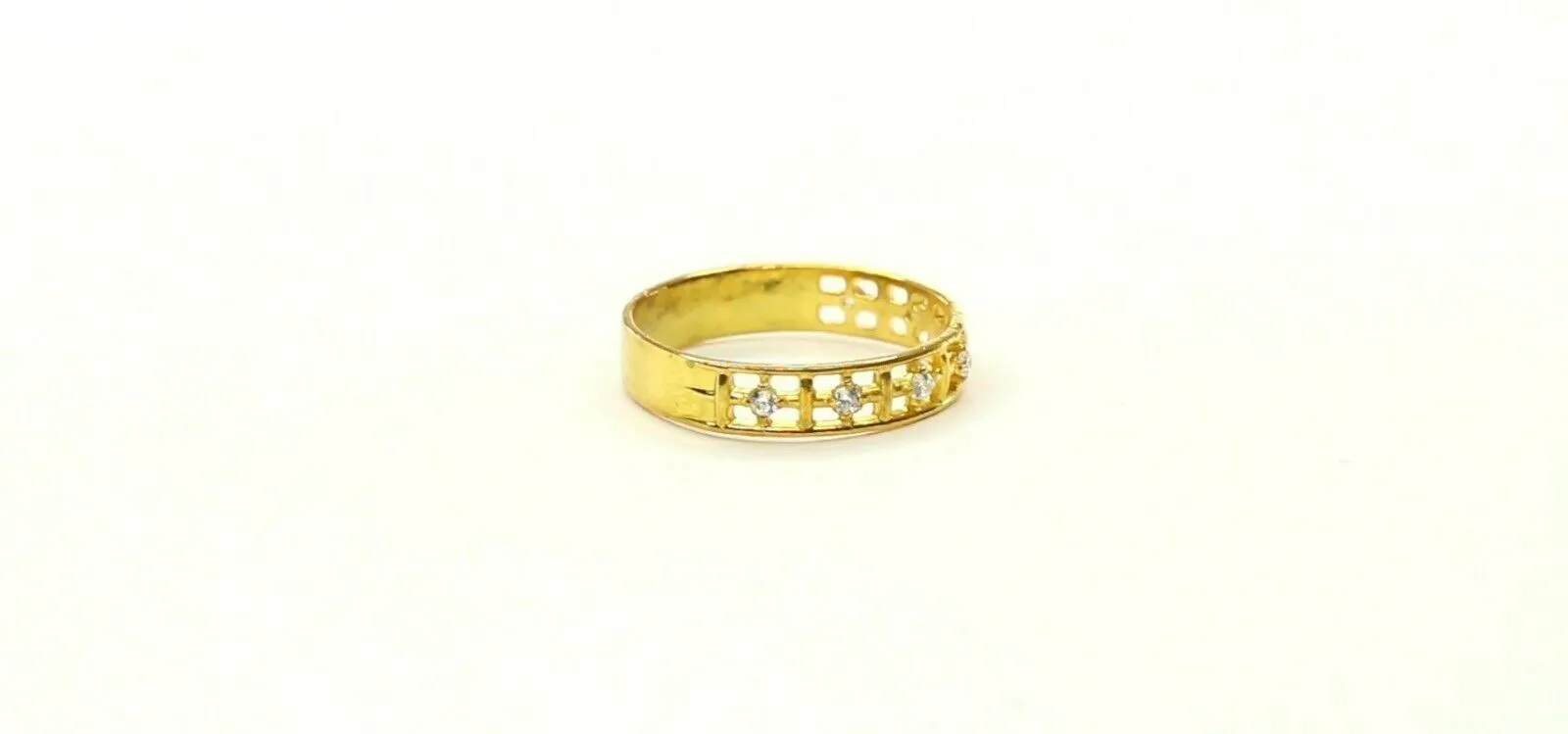 22k Ring Solid Gold ELEGANT Charm Ladies Cross Band SIZE 8 RESIZABLE r2388