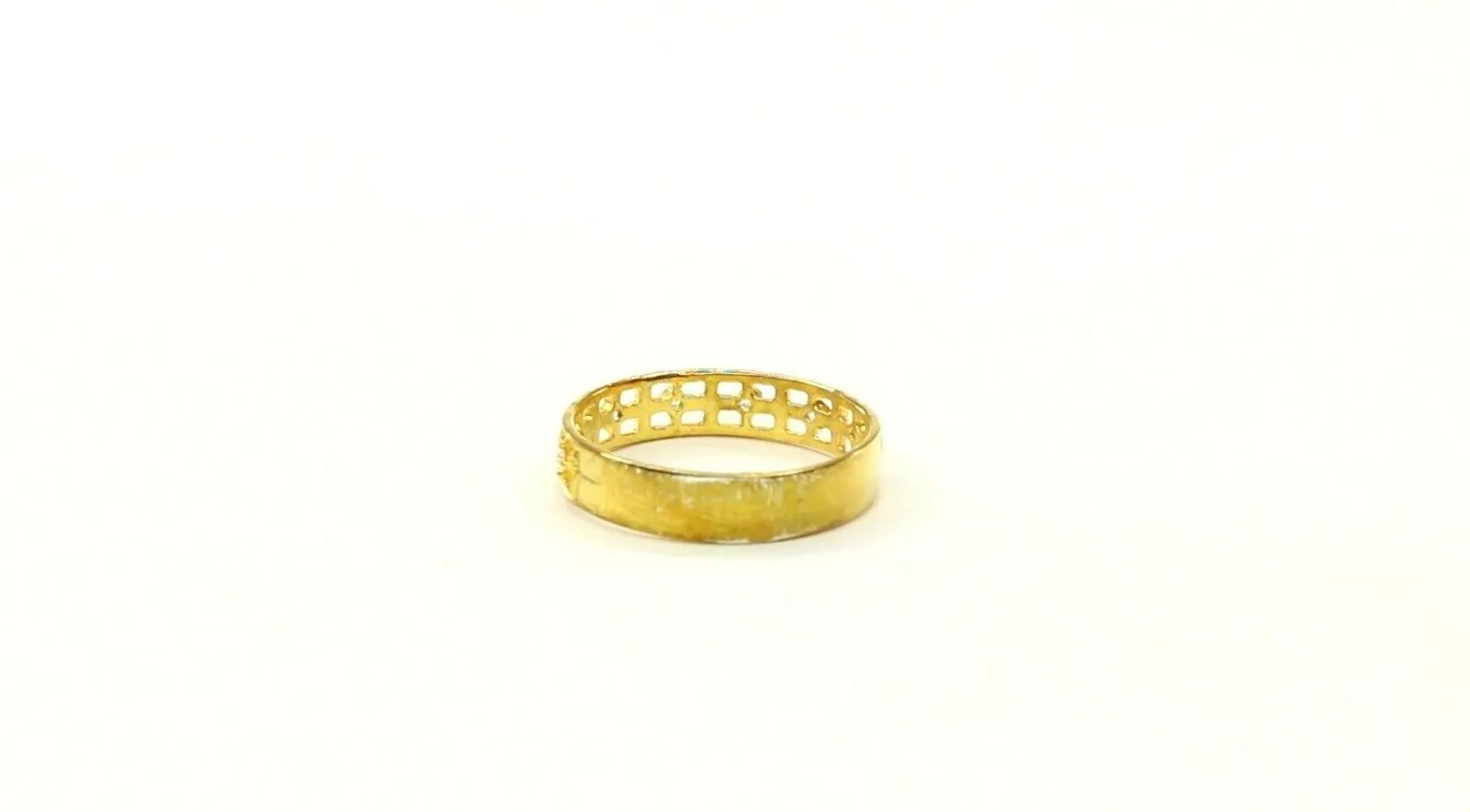 22k Ring Solid Gold ELEGANT Charm Ladies Cross Band SIZE 8 RESIZABLE r2388