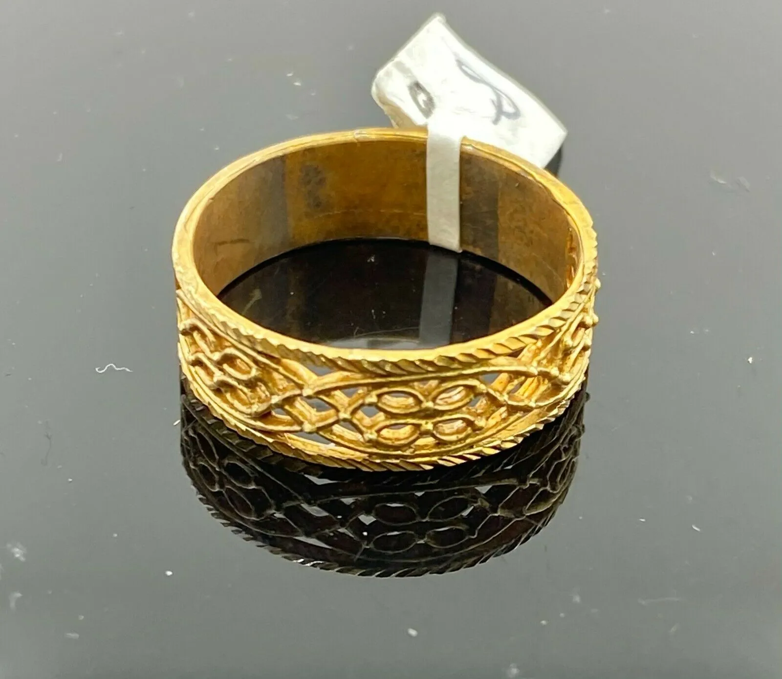 22k Ring Solid Gold ELEGANT Charm Ladies Floral Band SIZE 11 RESIZABLE r2345