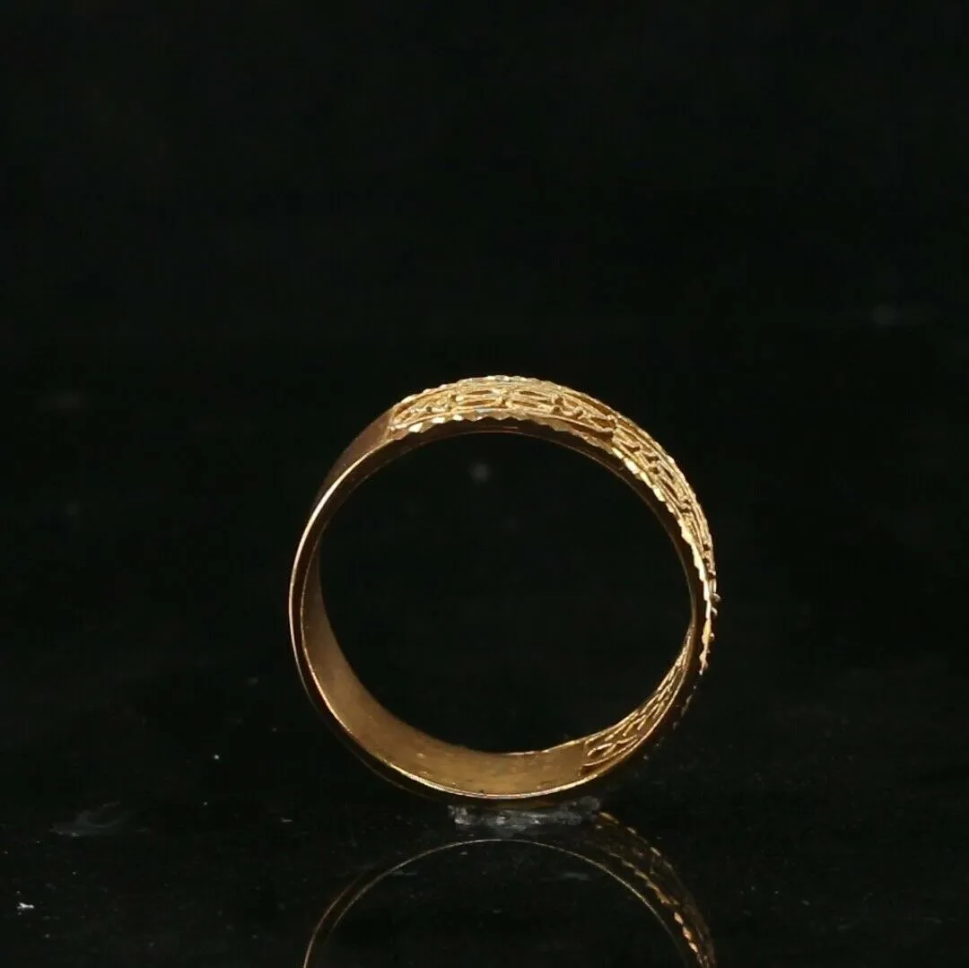 22k Ring Solid Gold ELEGANT Charm Ladies Floral Band SIZE 11 RESIZABLE r2345