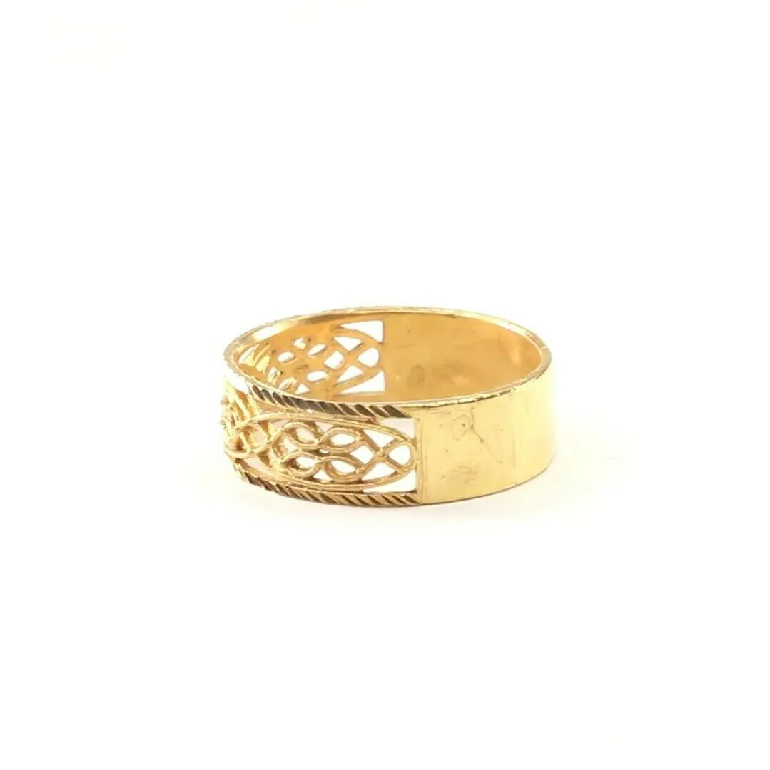 22k Ring Solid Gold ELEGANT Charm Ladies Floral Band SIZE 11 RESIZABLE r2345