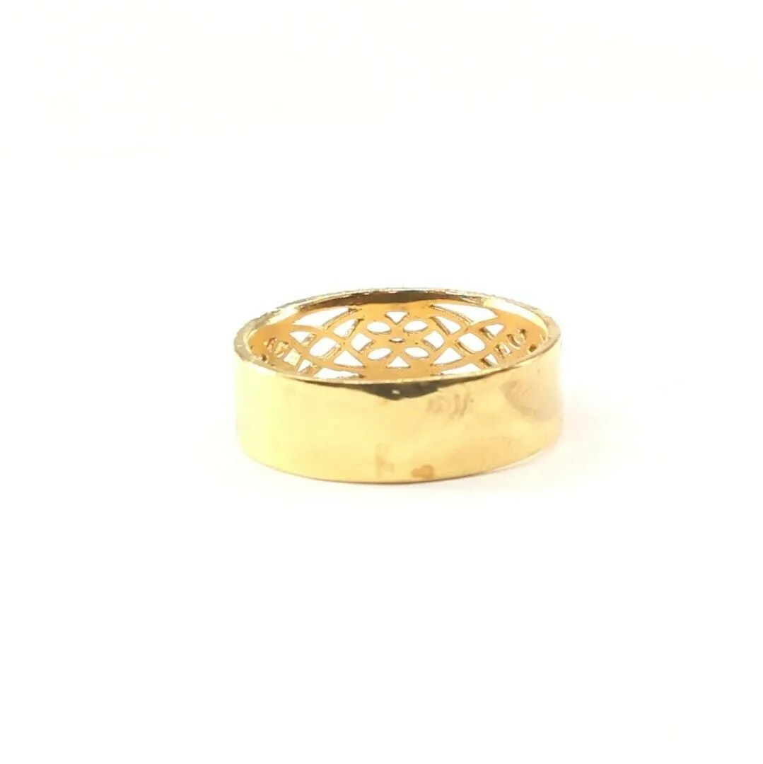 22k Ring Solid Gold ELEGANT Charm Ladies Floral Band SIZE 11 RESIZABLE r2345