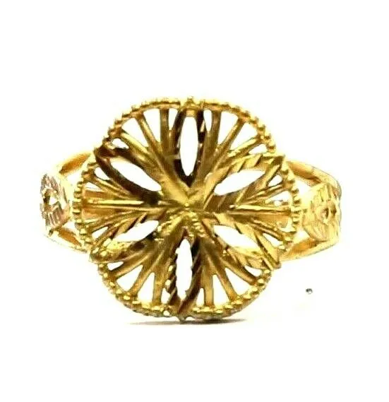 22k Ring Solid Gold ELEGANT Charm Ladies Floral Band SIZE 7.5 RESIZABLE r2332