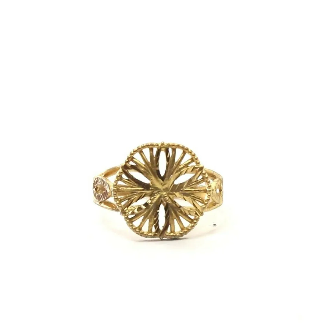 22k Ring Solid Gold ELEGANT Charm Ladies Floral Band SIZE 7.5 RESIZABLE r2332