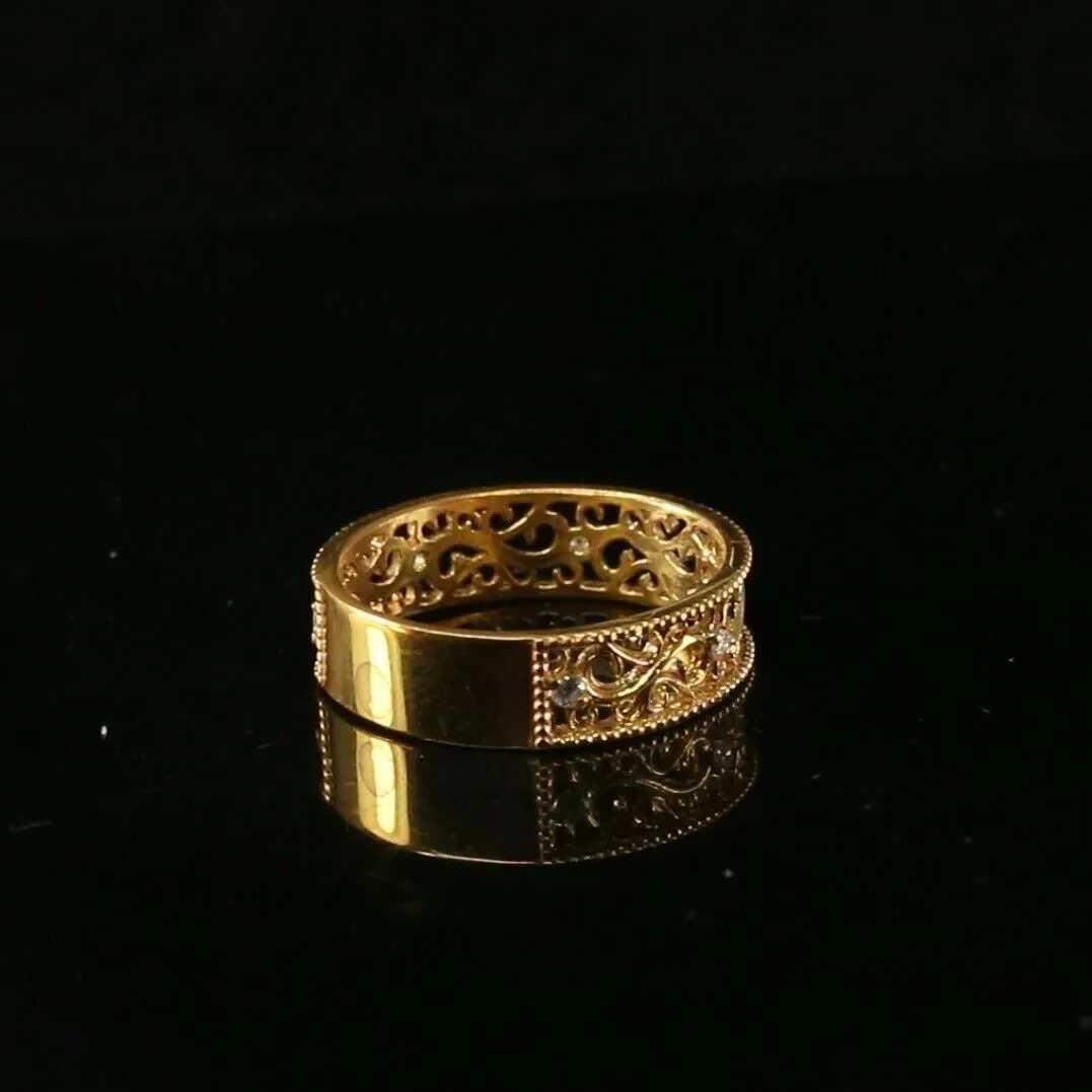 22k Ring Solid Gold ELEGANT Charm Ladies Simple Ring SIZE 7 RESIZABLE r2098