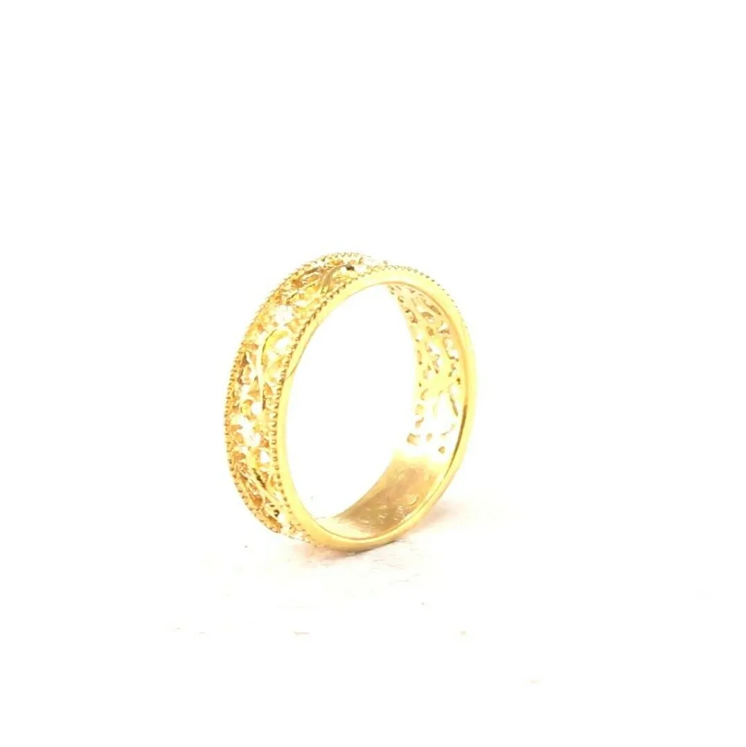 22k Ring Solid Gold ELEGANT Charm Ladies Simple Ring SIZE 7 RESIZABLE r2098