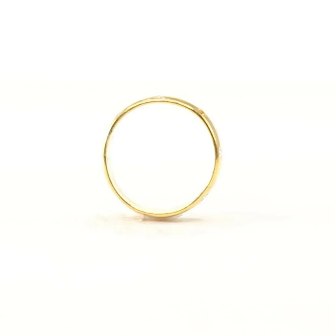 22k Ring Solid Gold ELEGANT Charm Ladies Stone Band SIZE 7.25 RESIZABLE r2142