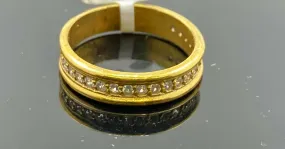 22k Solid Gold Ring - Elegant Ladies Channel Band, Size 7.25, Resizable (R2148)