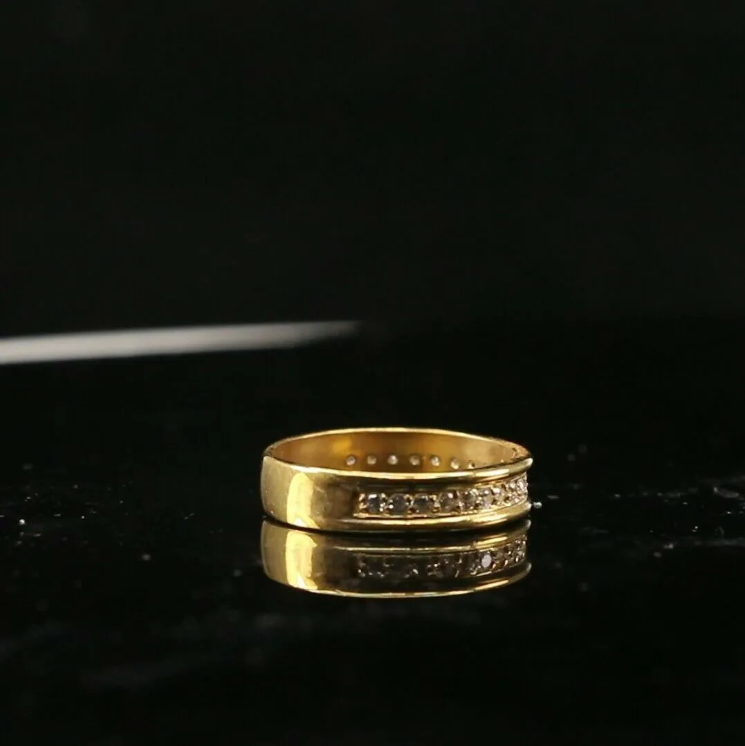 22k Solid Gold Ring - Elegant Ladies Channel Band, Size 7.25, Resizable (R2148)