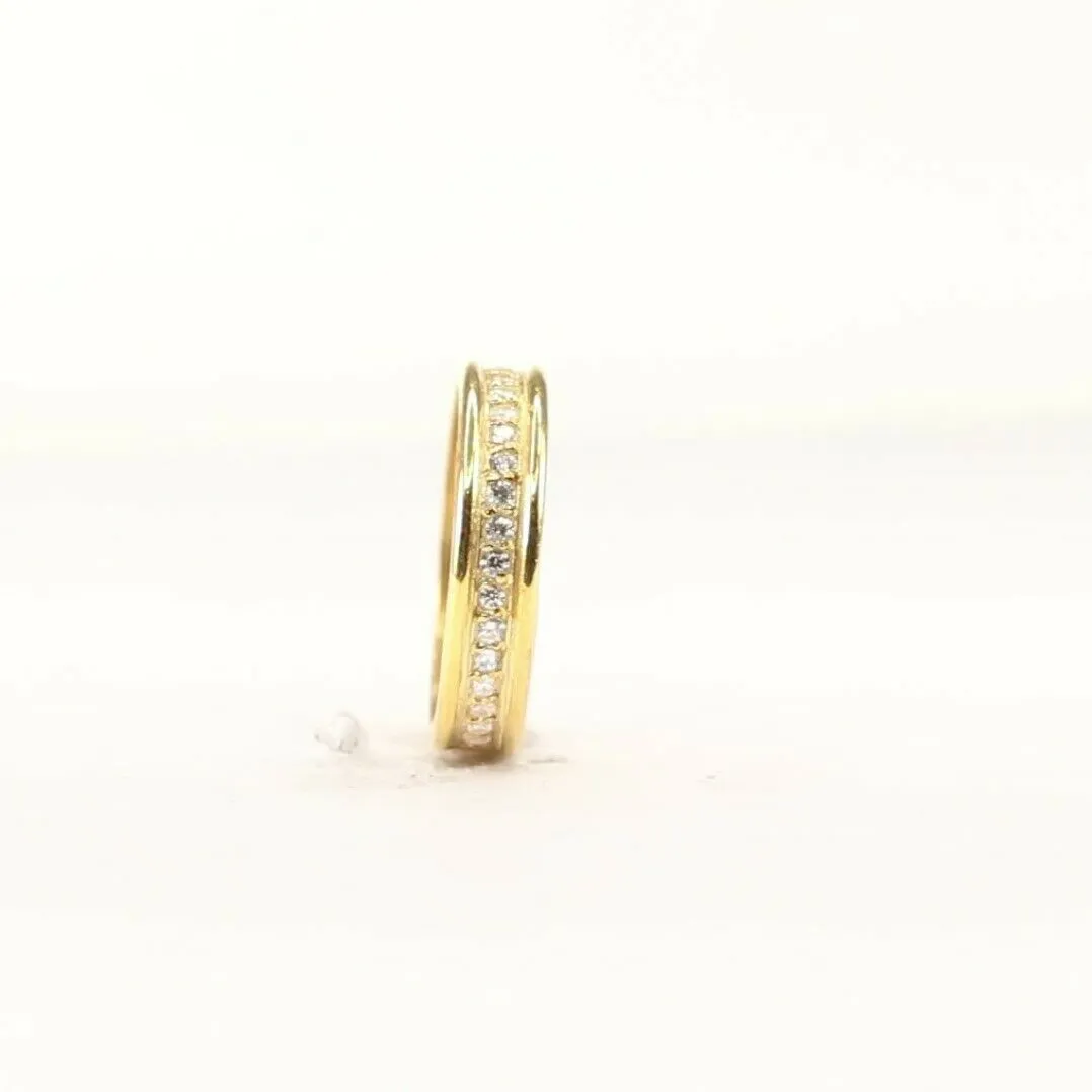 22k Solid Gold Ring - Elegant Ladies Channel Band, Size 7.25, Resizable (R2148)