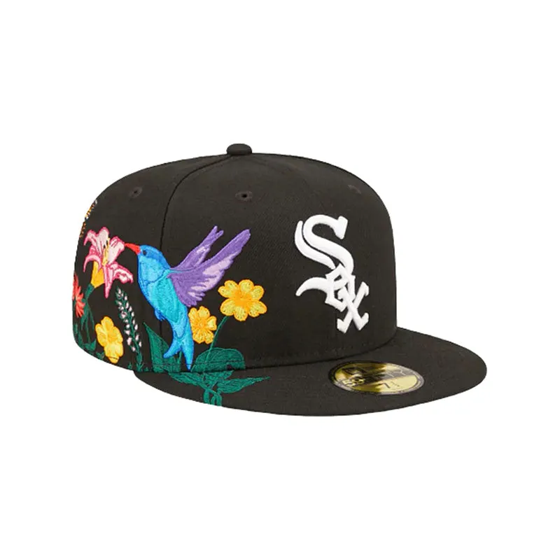 Chicago White Sox Blooming Black 59FIFTY Men's Fitted Hat