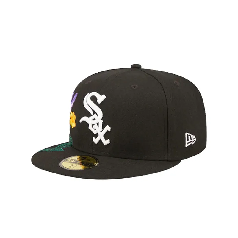 Chicago White Sox Blooming Black 59FIFTY Men's Fitted Hat