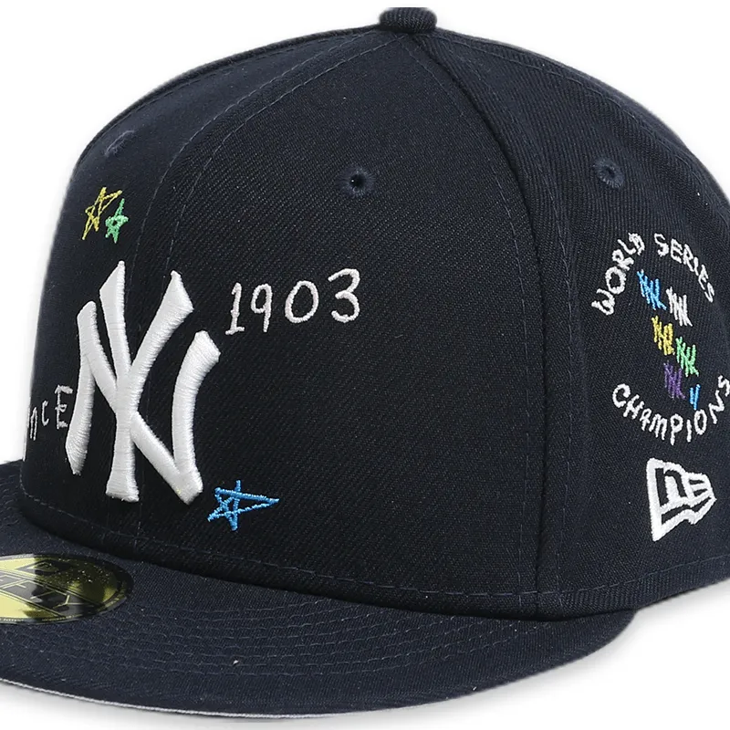 New York Yankees Scribble Navy Men's Fitted Hat