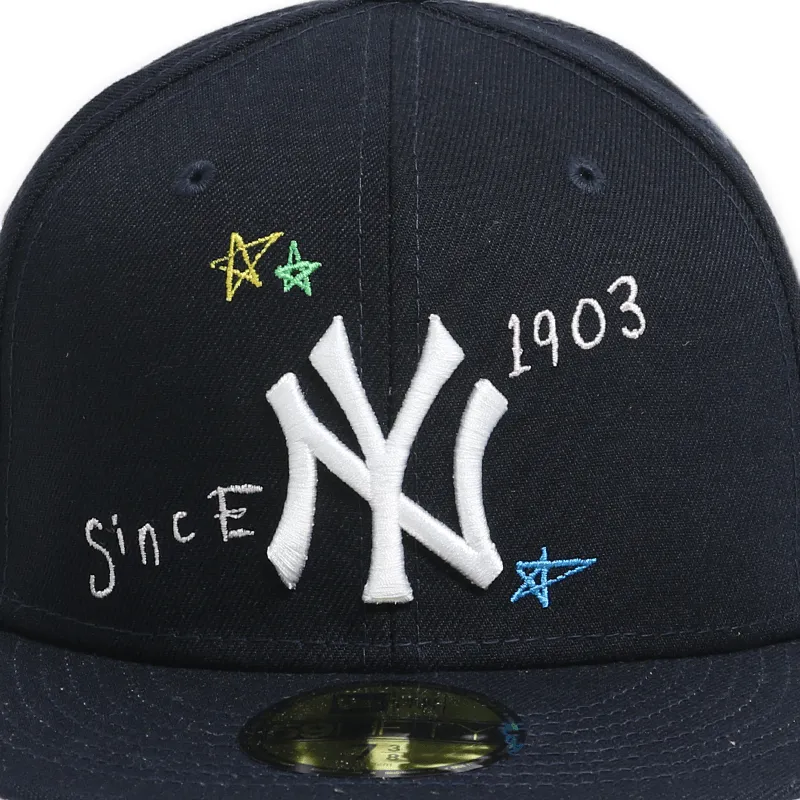 New York Yankees Scribble Navy Men's Fitted Hat