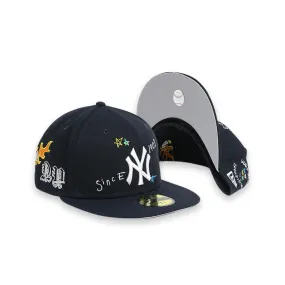 New York Yankees Scribble Navy Men's Fitted Hat