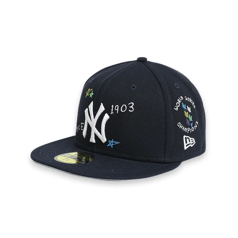 New York Yankees Scribble Navy Men's Fitted Hat