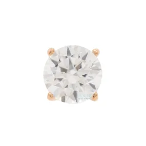 6mm Tiffany Prong-Set Brilliant-Cut Gem Threaded End in Rose Gold