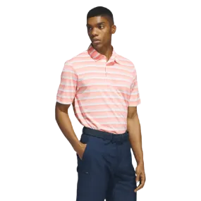 Adidas Peach Polo Shirt with Two-Color Stripes