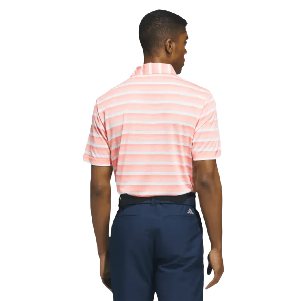 Adidas Peach Polo Shirt with Two-Color Stripes