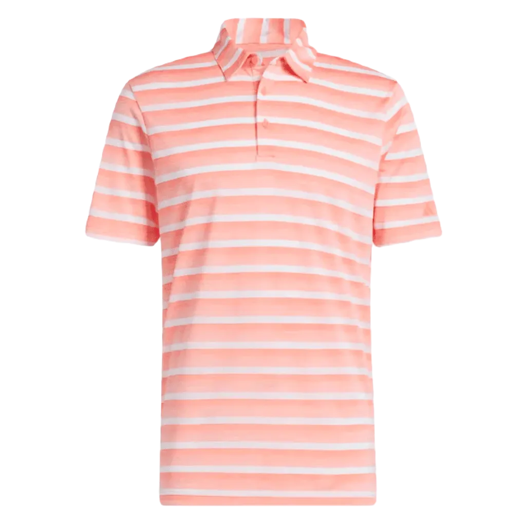 Adidas Peach Polo Shirt with Two-Color Stripes