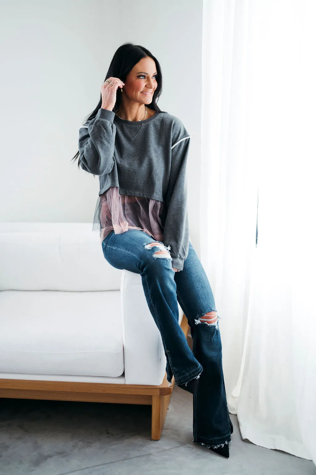 Adrienne Peplum Sweatshirt