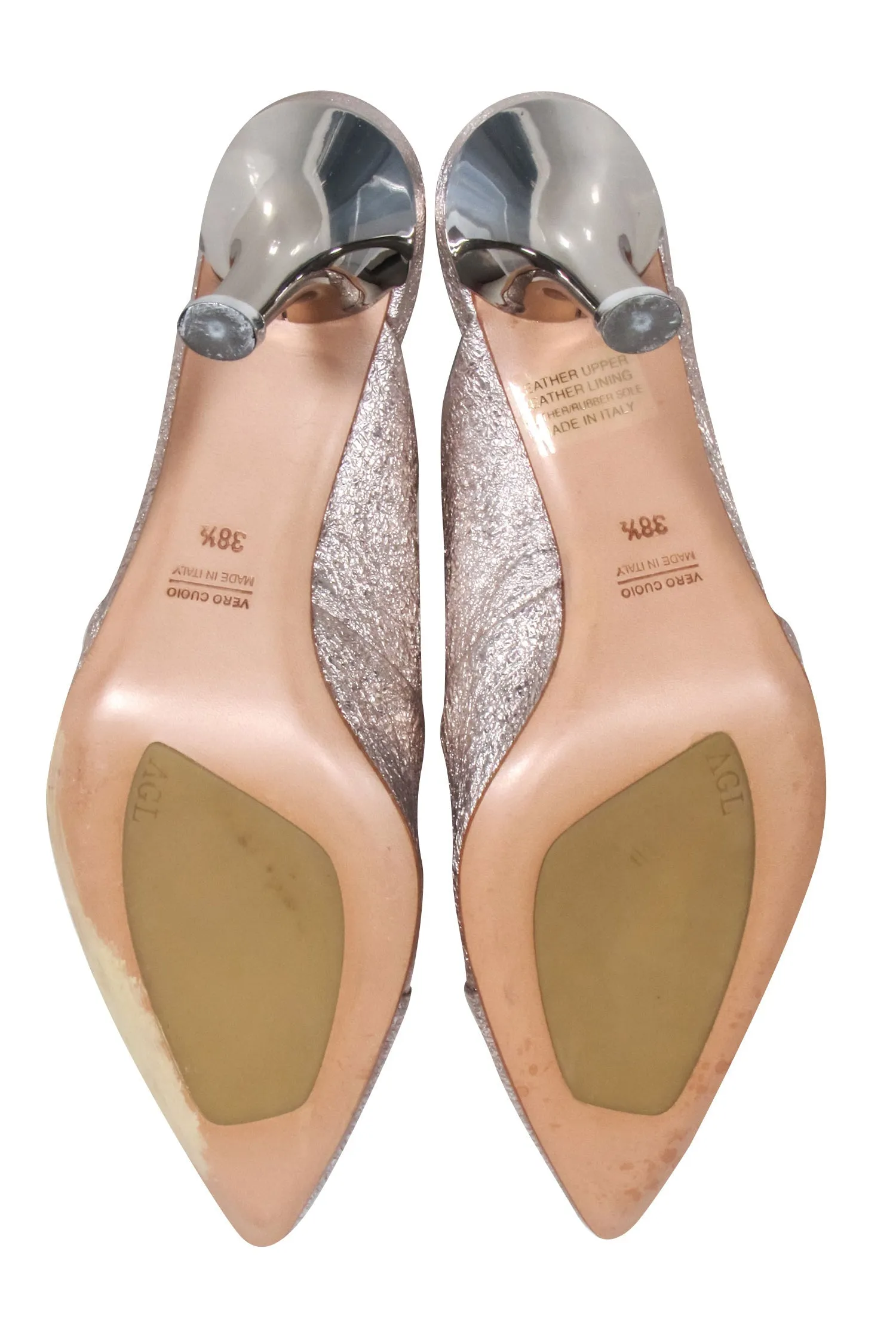 AGL - Rose Gold Leather Mule Heels Sz 8.5