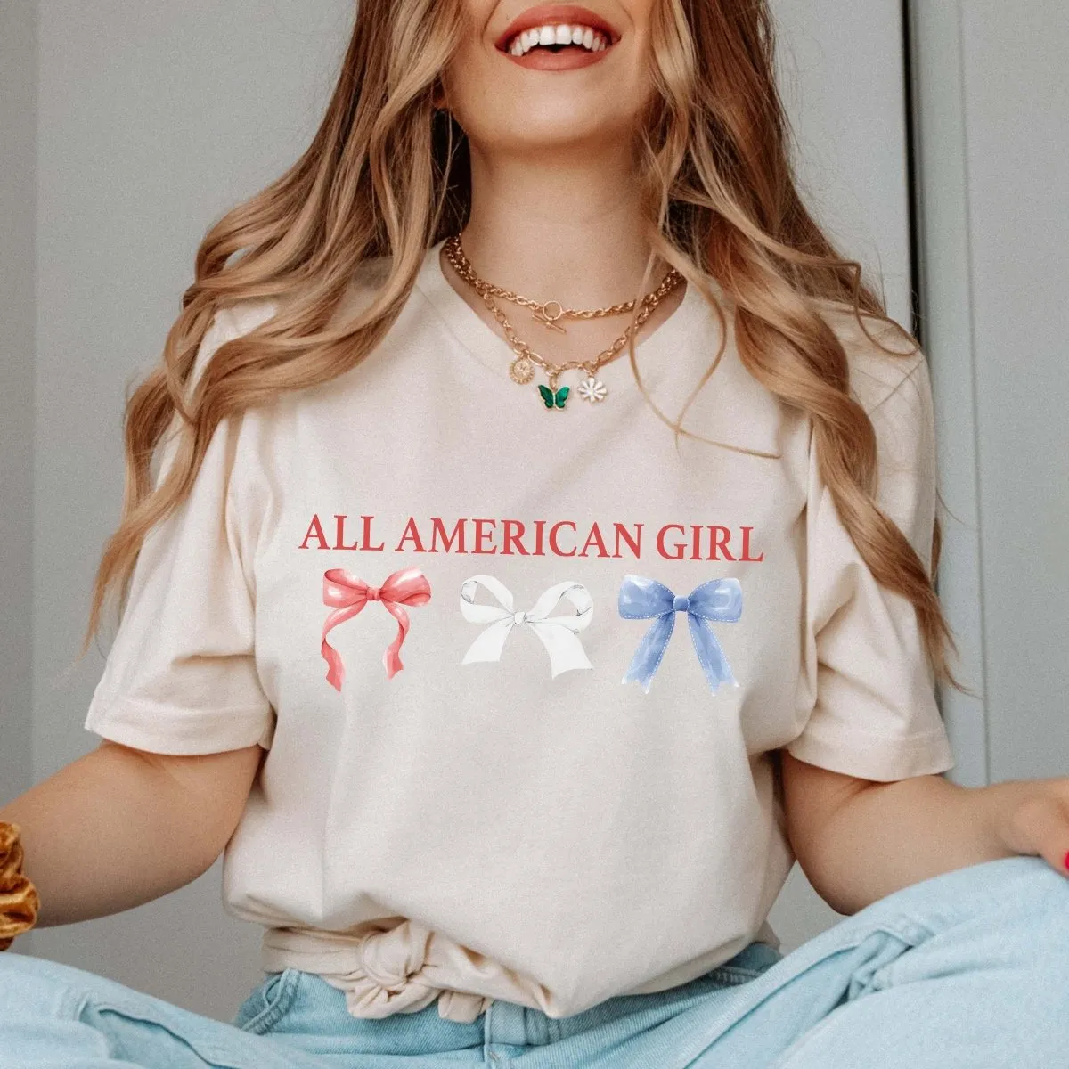 All American Girl Bows Tee