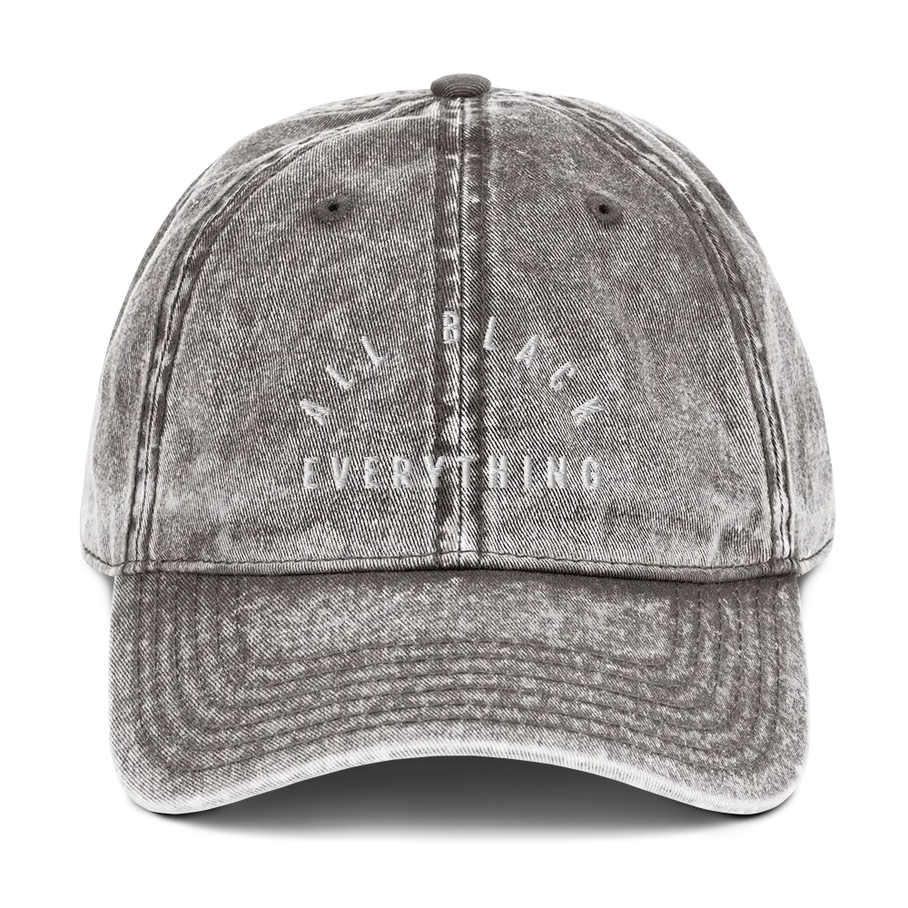 All Black Everything Washed Vintage Dad Hat