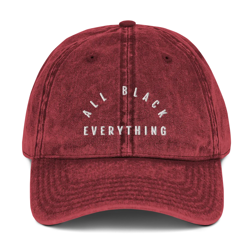 All Black Everything Washed Vintage Dad Hat