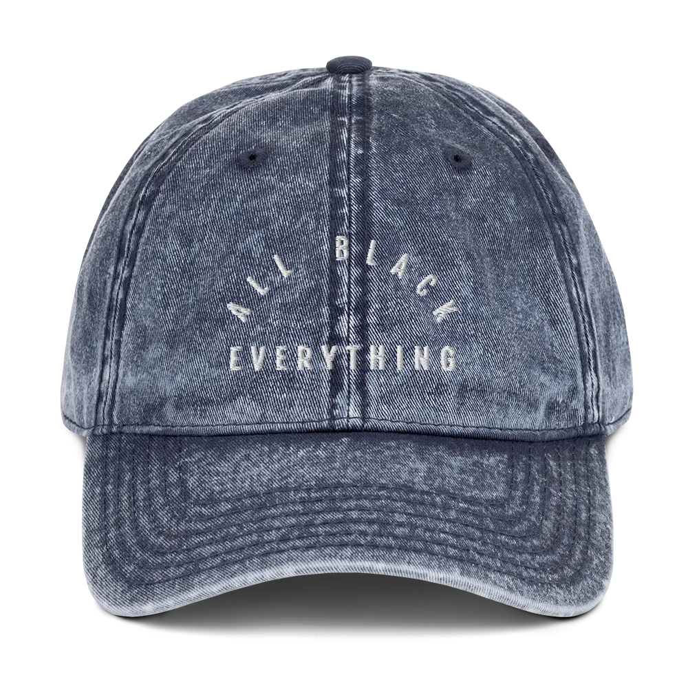 All Black Everything Washed Vintage Dad Hat