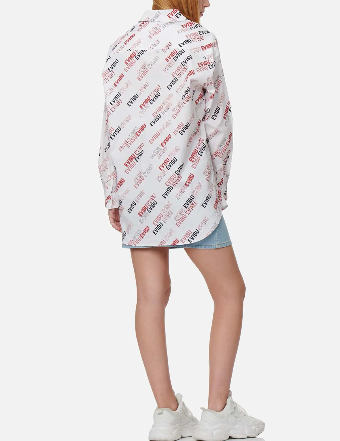 Allover Logo Print Shirt Dress