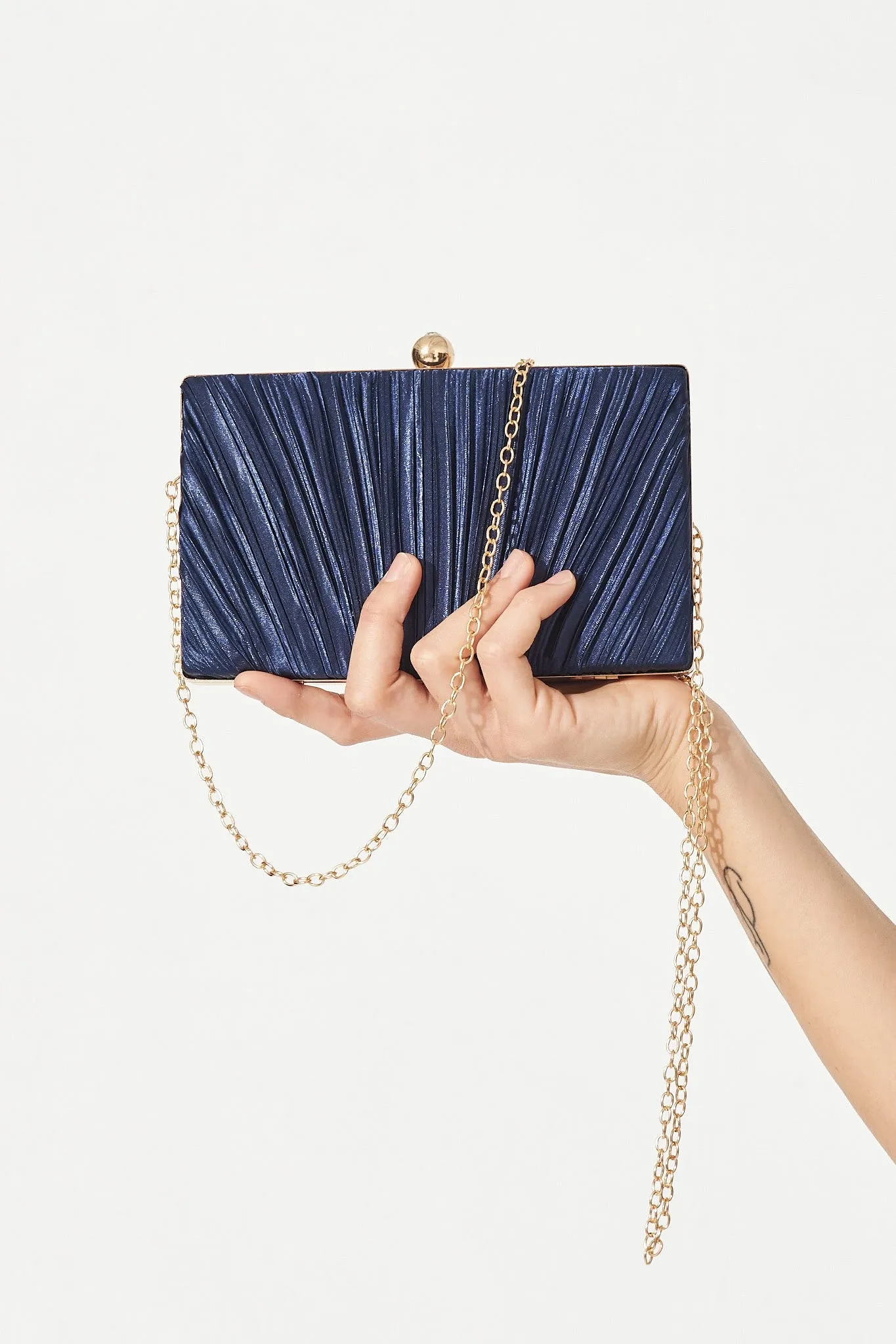 Amina Clutch Bag In Navy