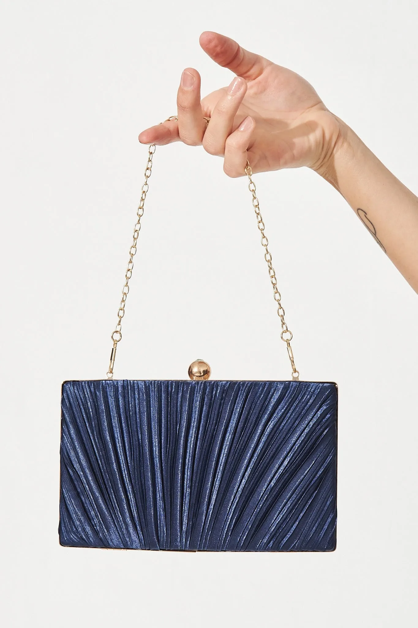 Amina Clutch Bag In Navy