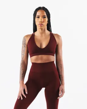 New Burgundy Amplify Deep V Bra