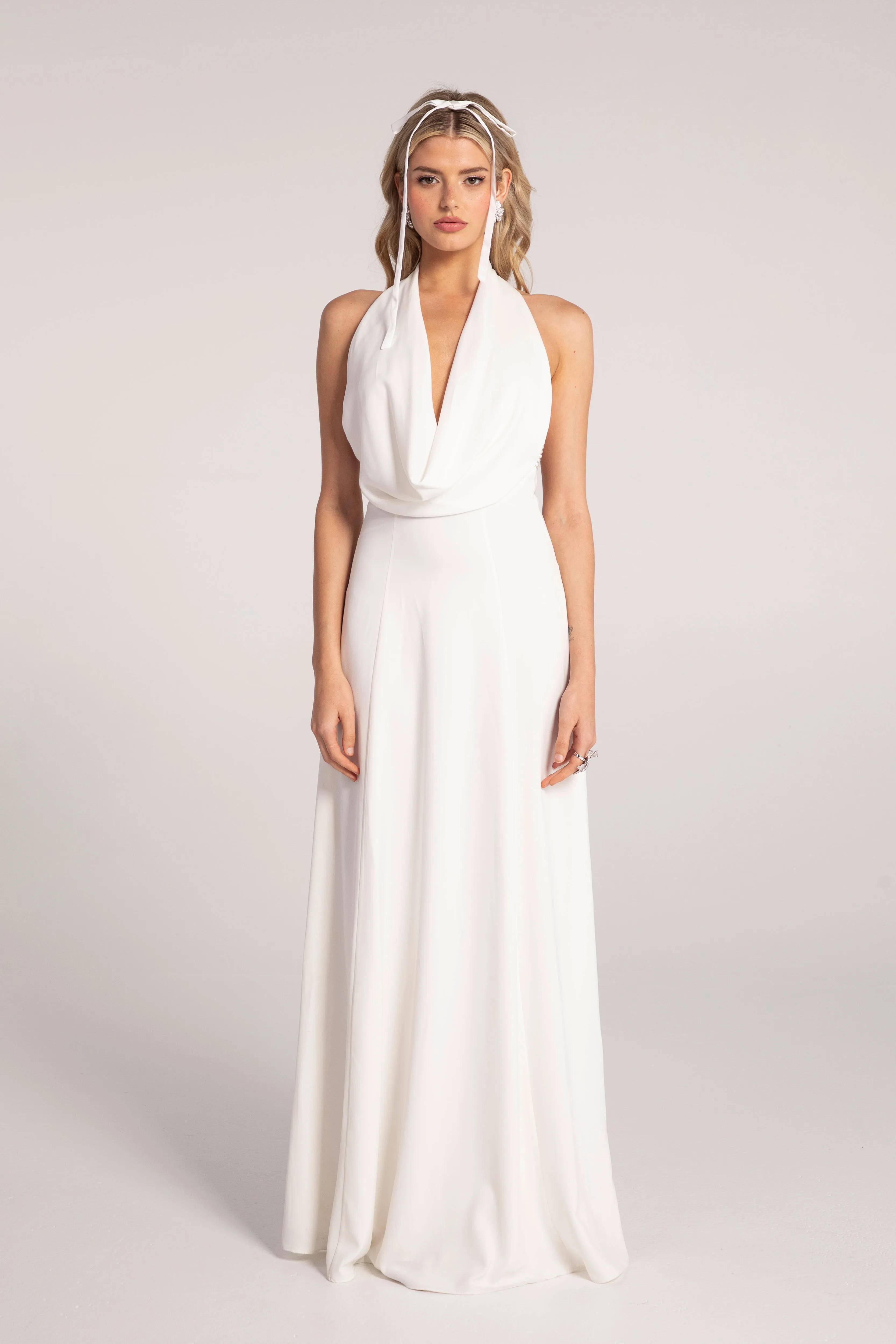 White Satin Aniya Dress