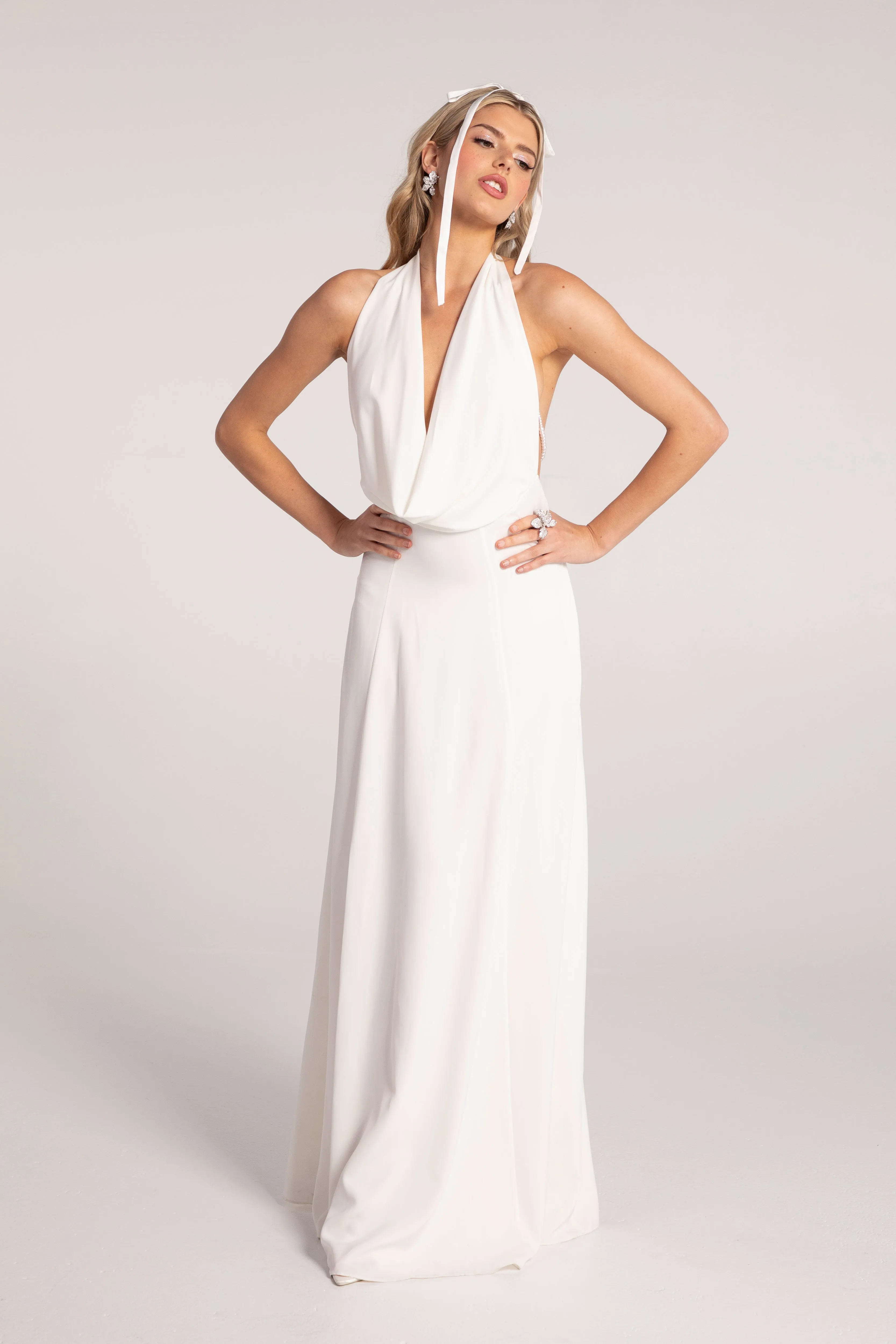 White Satin Aniya Dress