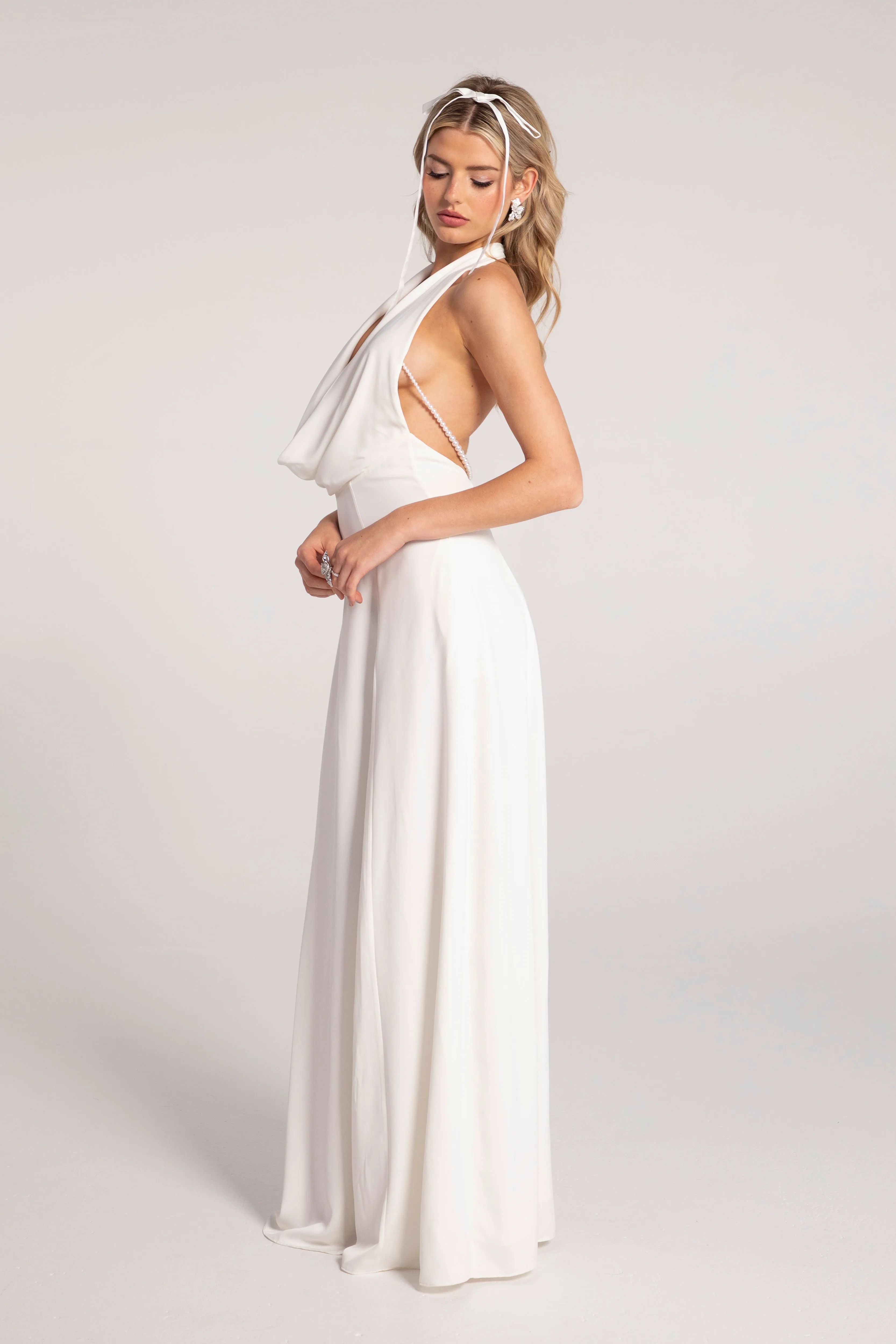 White Satin Aniya Dress